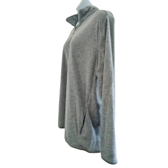 BCG Size 3XL Top 1/4 Zip Up Pullover Womens Long Sleeve Gray Relaxed Fit Cozy - Picture 4 of 8